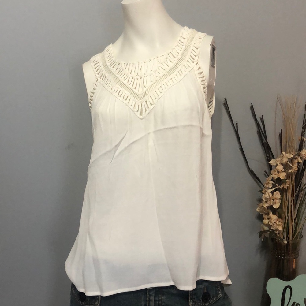 Pixley tank top from stitch fix, embroidered, Med.